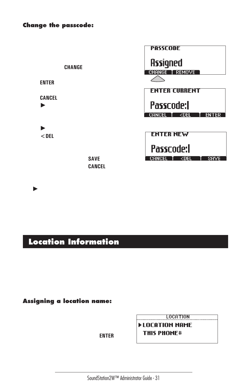 Location information | Polycom 2W User Manual | Page 31 / 42