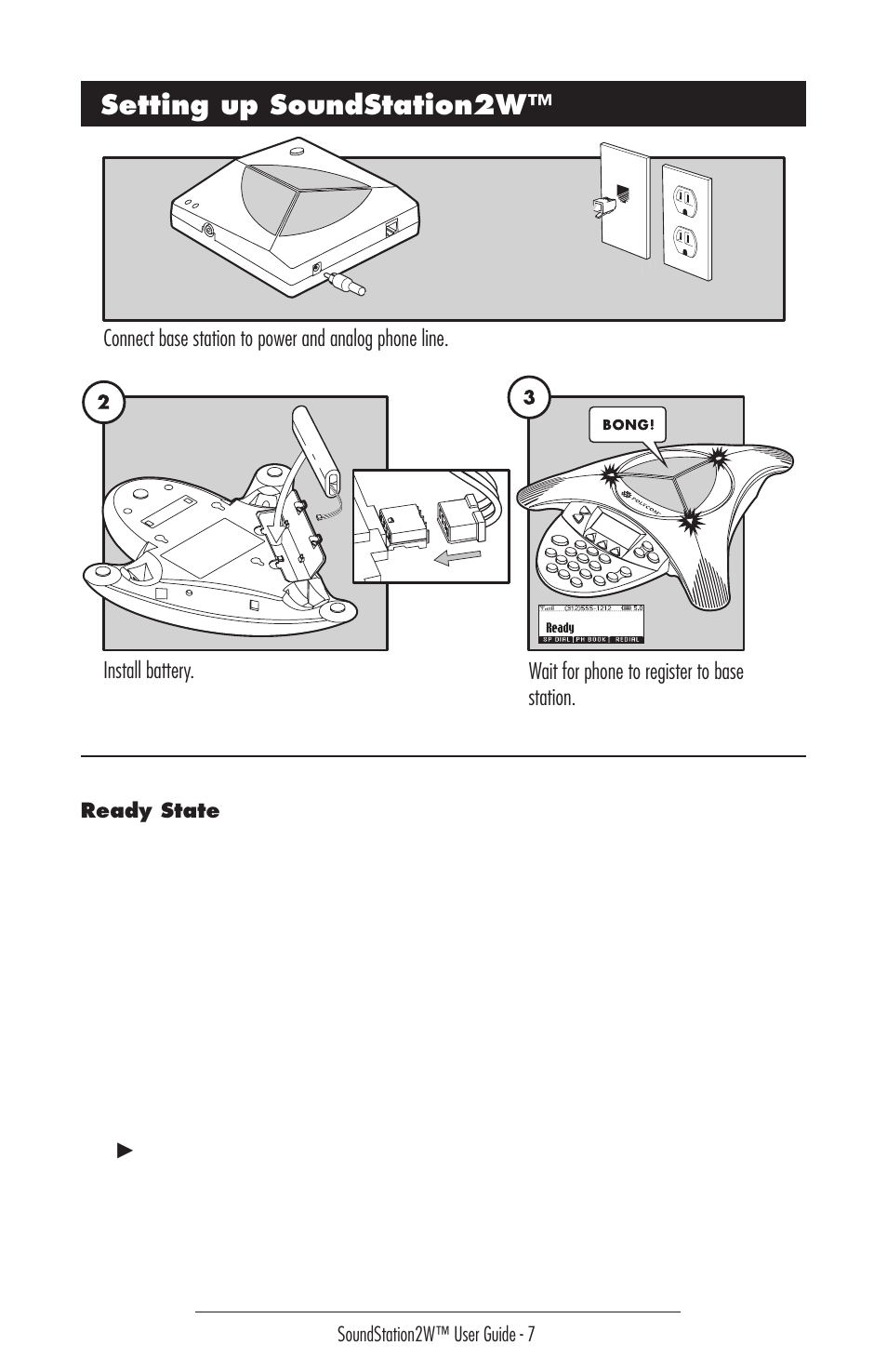 Setting up soundstation2w | Polycom 2W User Manual | Page 7 / 42