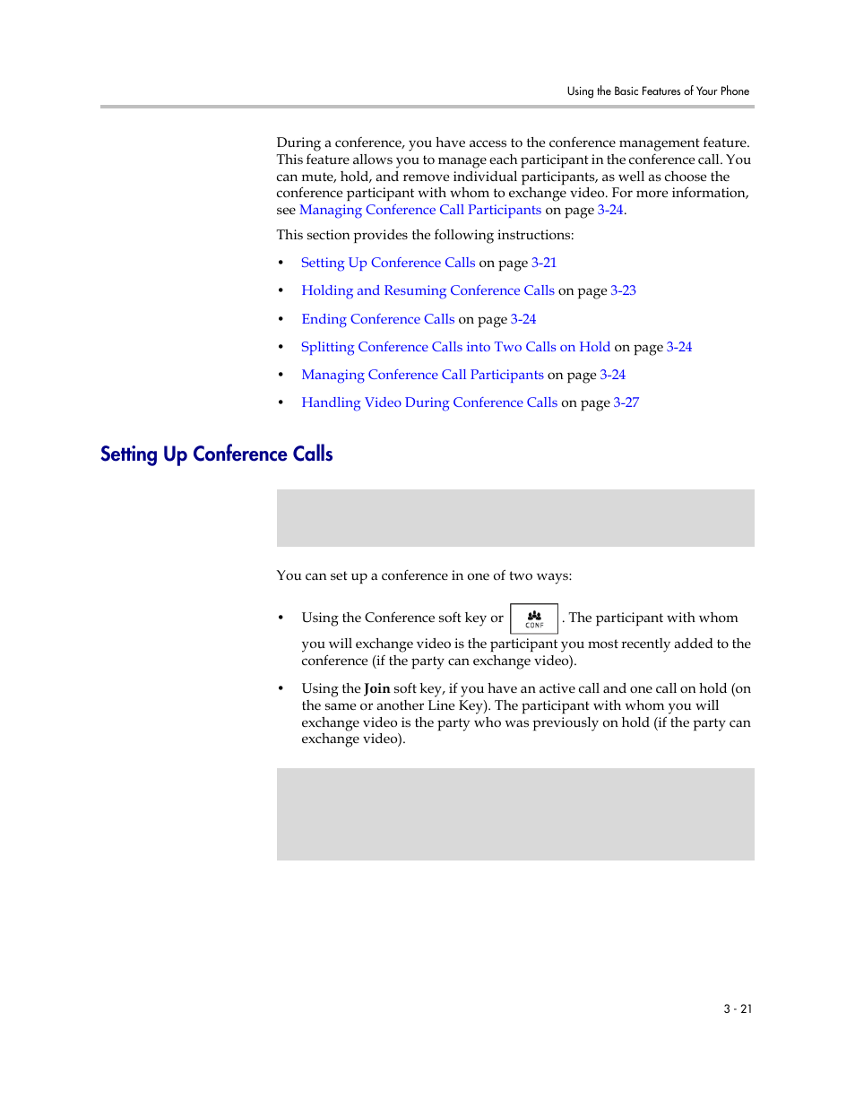 Setting up conference calls, Setting up conference calls -21 | Polycom VVX 1500 D User Manual | Page 131 / 210