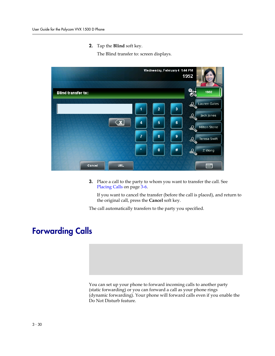 Forwarding calls, Forwarding calls -30 | Polycom VVX 1500 D User Manual | Page 140 / 210