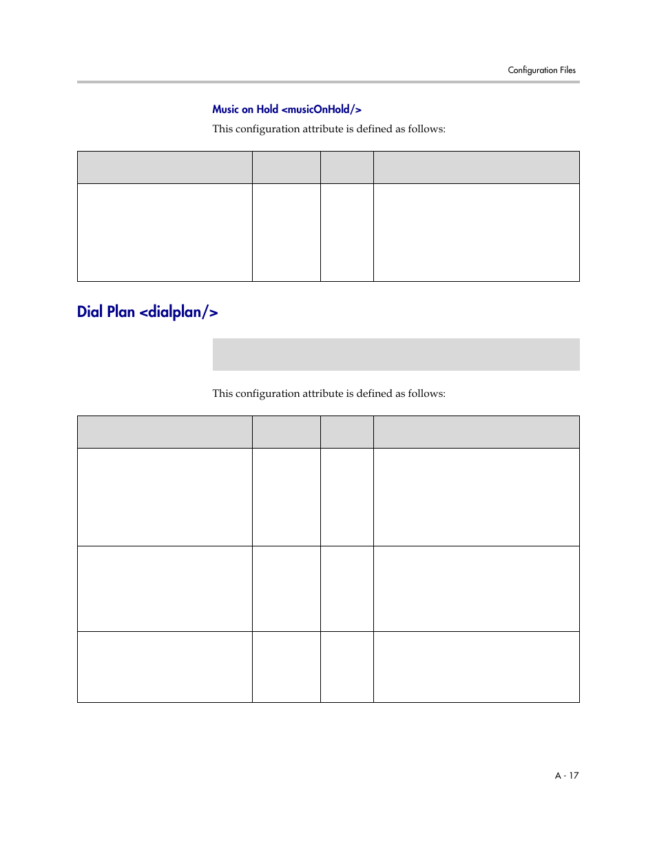 Dial plan <dialplan, Tion, refer to, A-17 | Music on hold <musiconhold | Polycom SIP 3.1 User Manual | Page 171 / 347