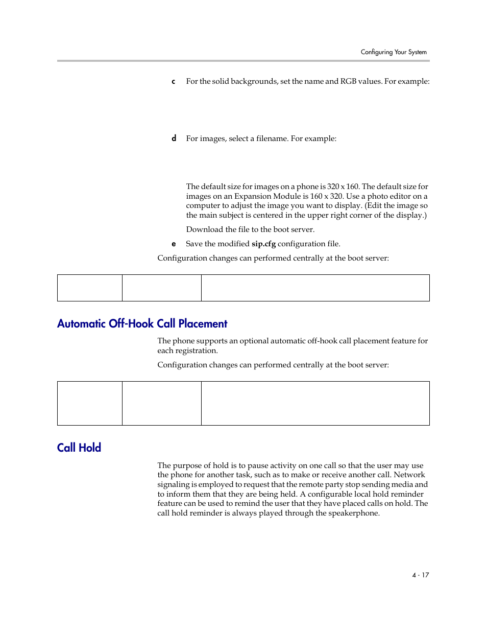 Automatic off-hook call placement, Call hold | Polycom SIP 3.1 User Manual | Page 71 / 347