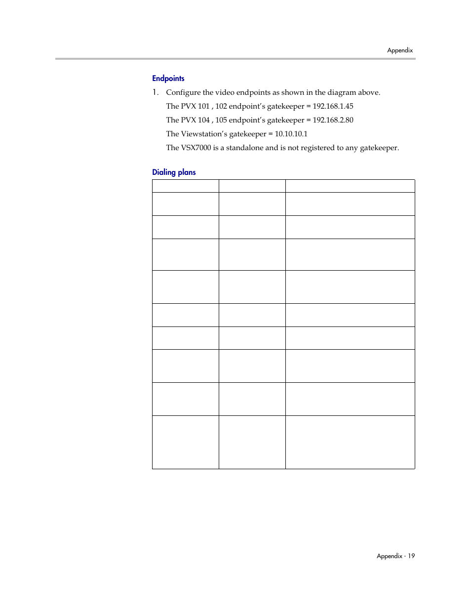 Endpoints, Dialing plans | Polycom 4300T User Manual | Page 103 / 118