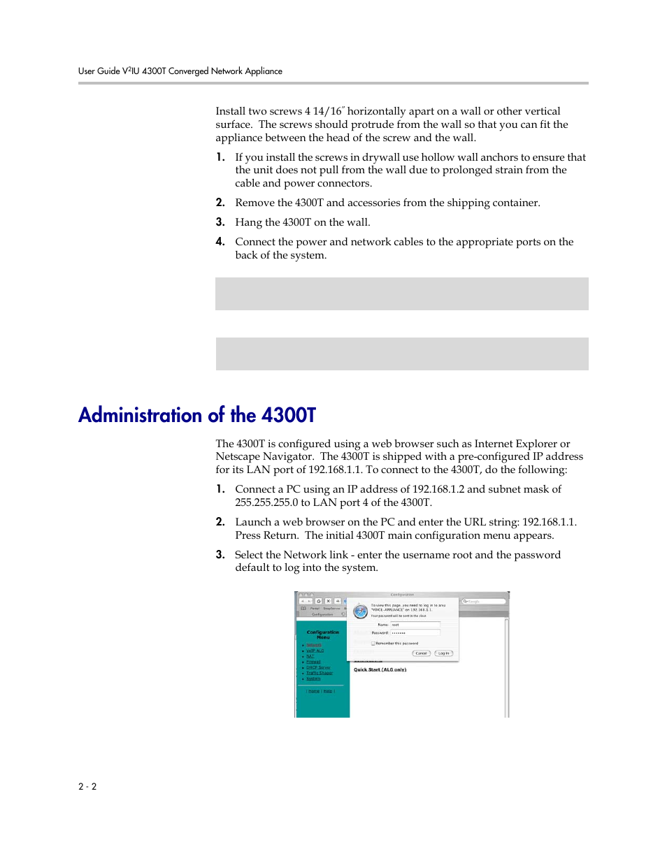 Administration of the 4300t, Administration of the 4300t –2 | Polycom 4300T User Manual | Page 16 / 118