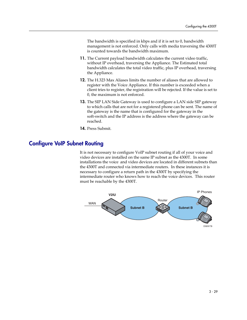 Configure voip subnet routing, Configure voip subnet routing –29 | Polycom 4300T User Manual | Page 47 / 118