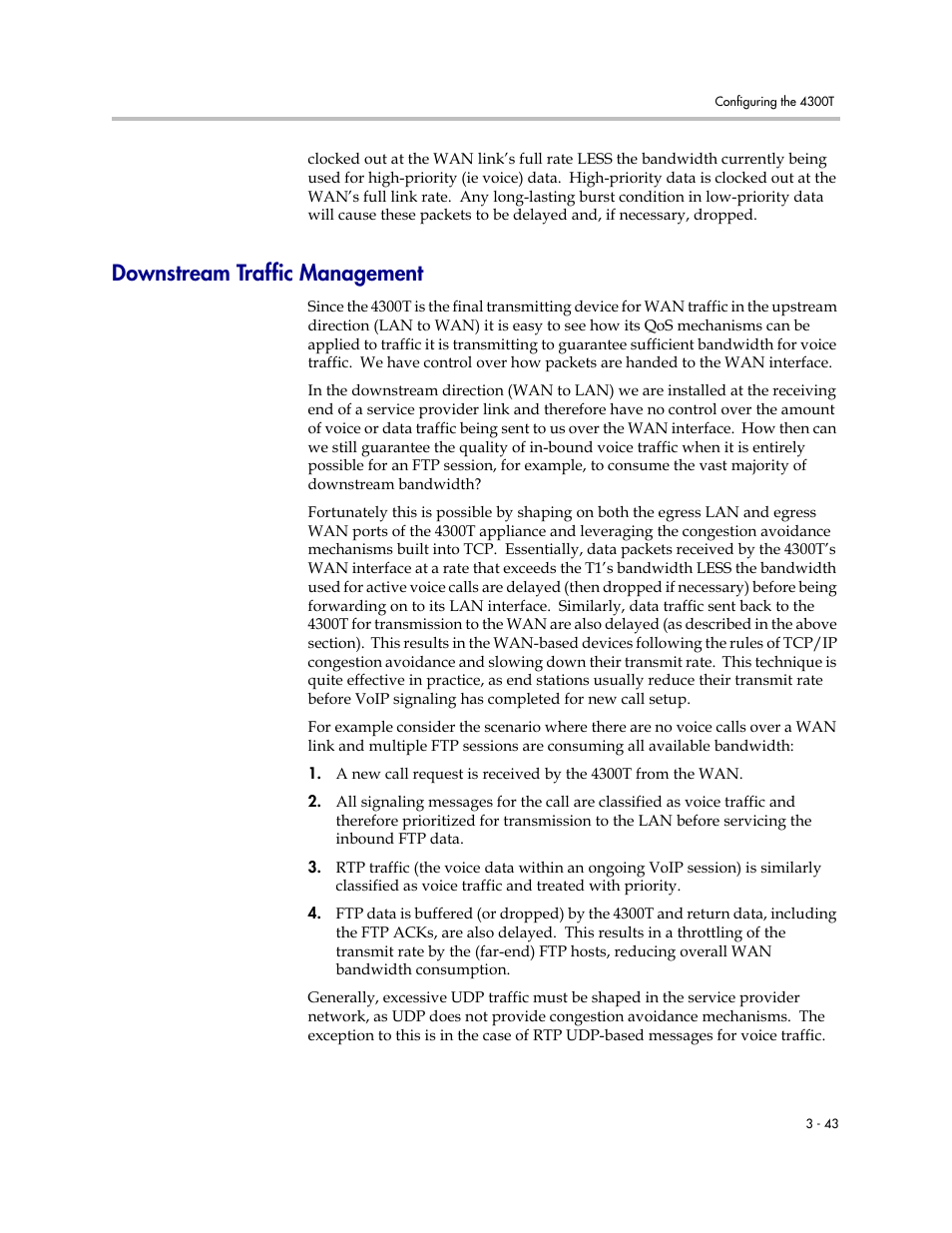 Downstream traffic management, Downstream traffic management –43 | Polycom 4300T User Manual | Page 61 / 118