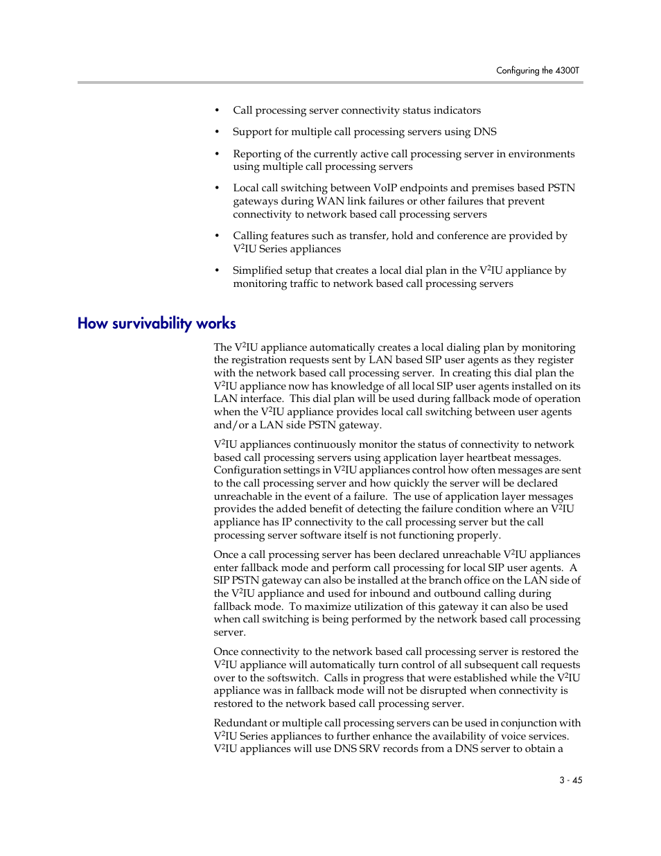 How survivability works, How survivability works –45 | Polycom 4300T User Manual | Page 63 / 118