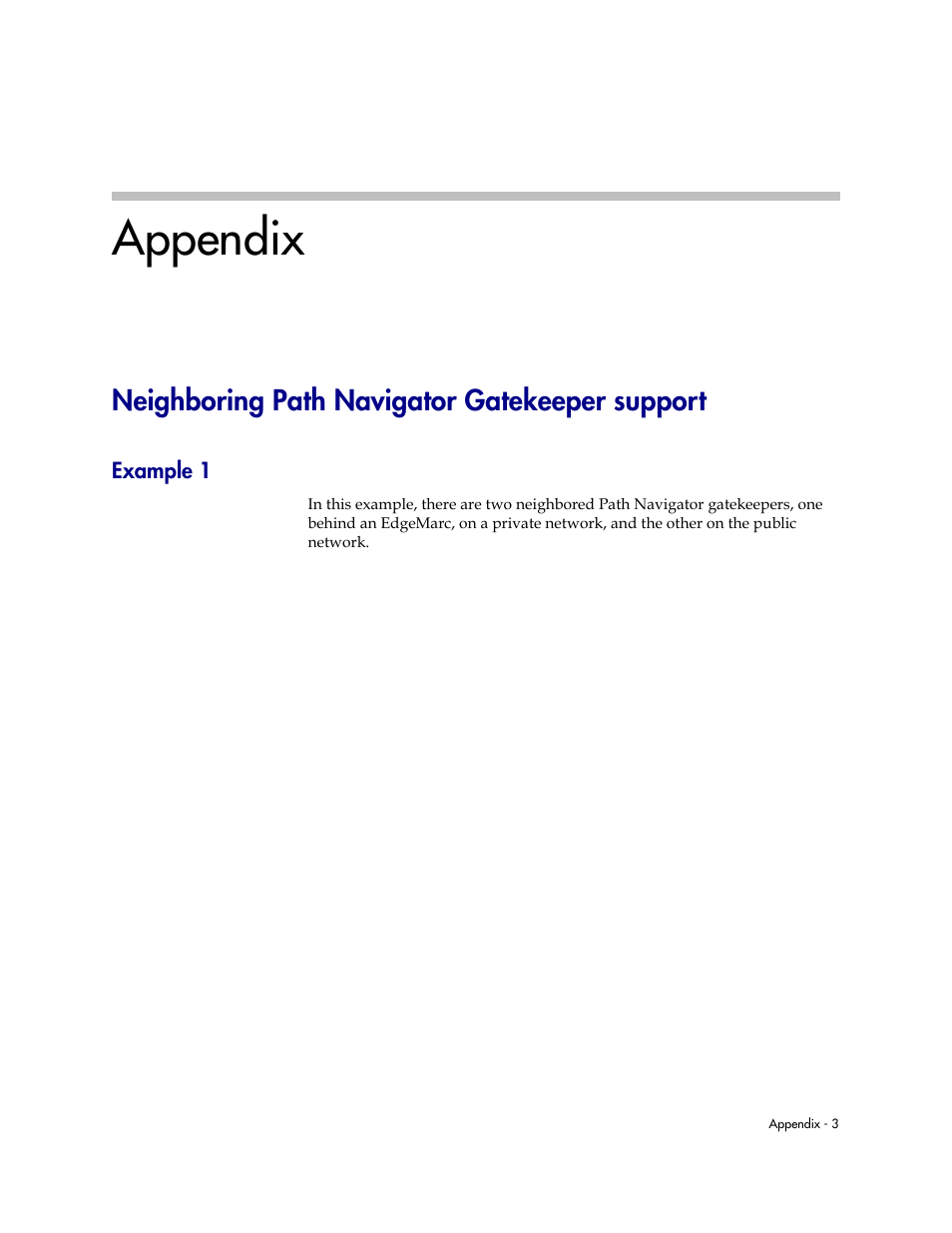 Neighboring path navigator gatekeeper support, Example 1, Appendix | Polycom 4300T User Manual | Page 87 / 118