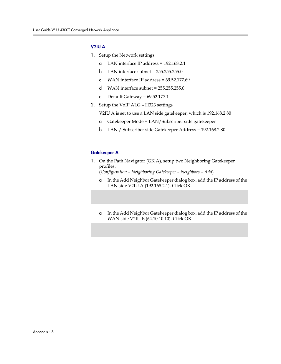 V2iu a, Gatekeeper a | Polycom 4300T User Manual | Page 92 / 118