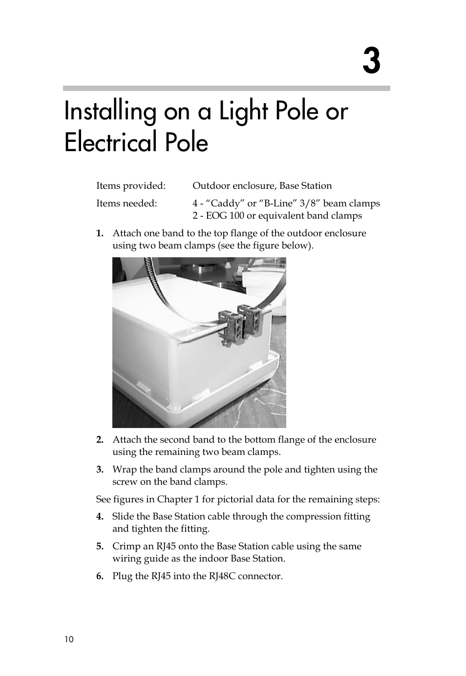 Installing on a light pole or electrical pole, Installing on a light pole or, Electrical pole | Polycom SPECTRALINK 6000 User Manual | Page 10 / 12