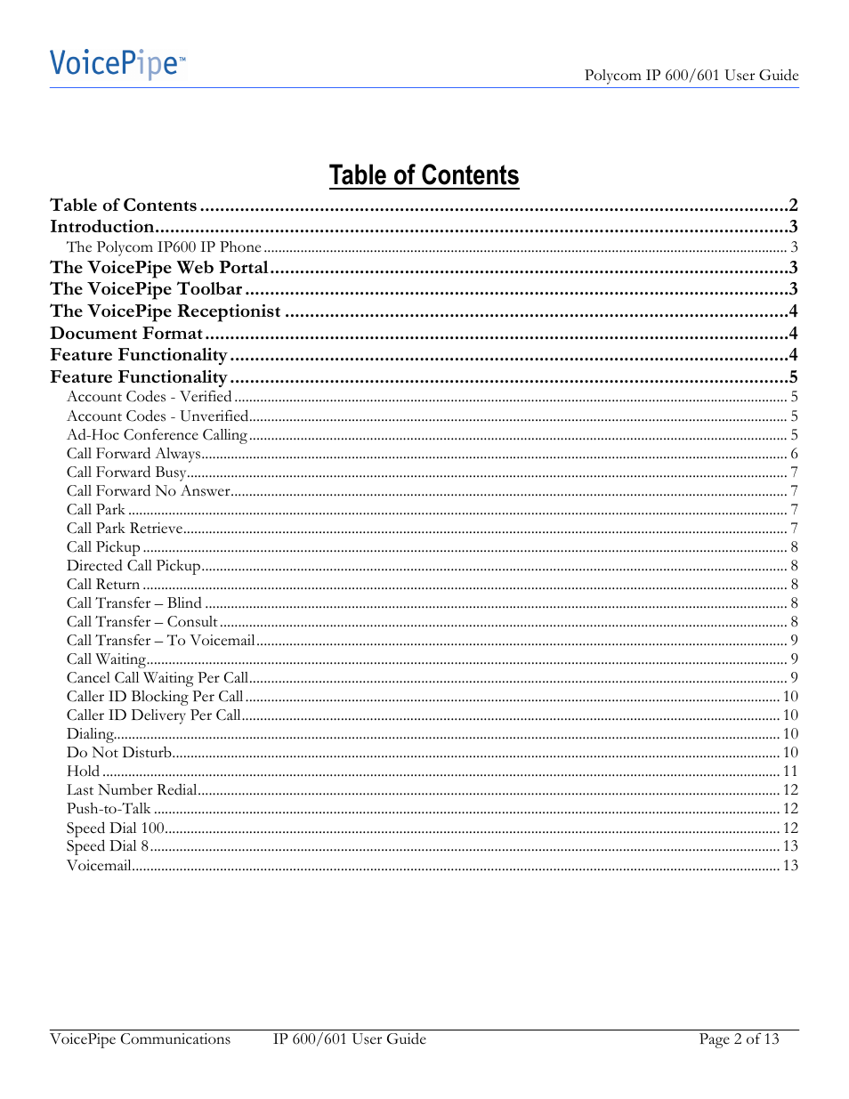 Polycom IP 601 User Manual | Page 2 / 13