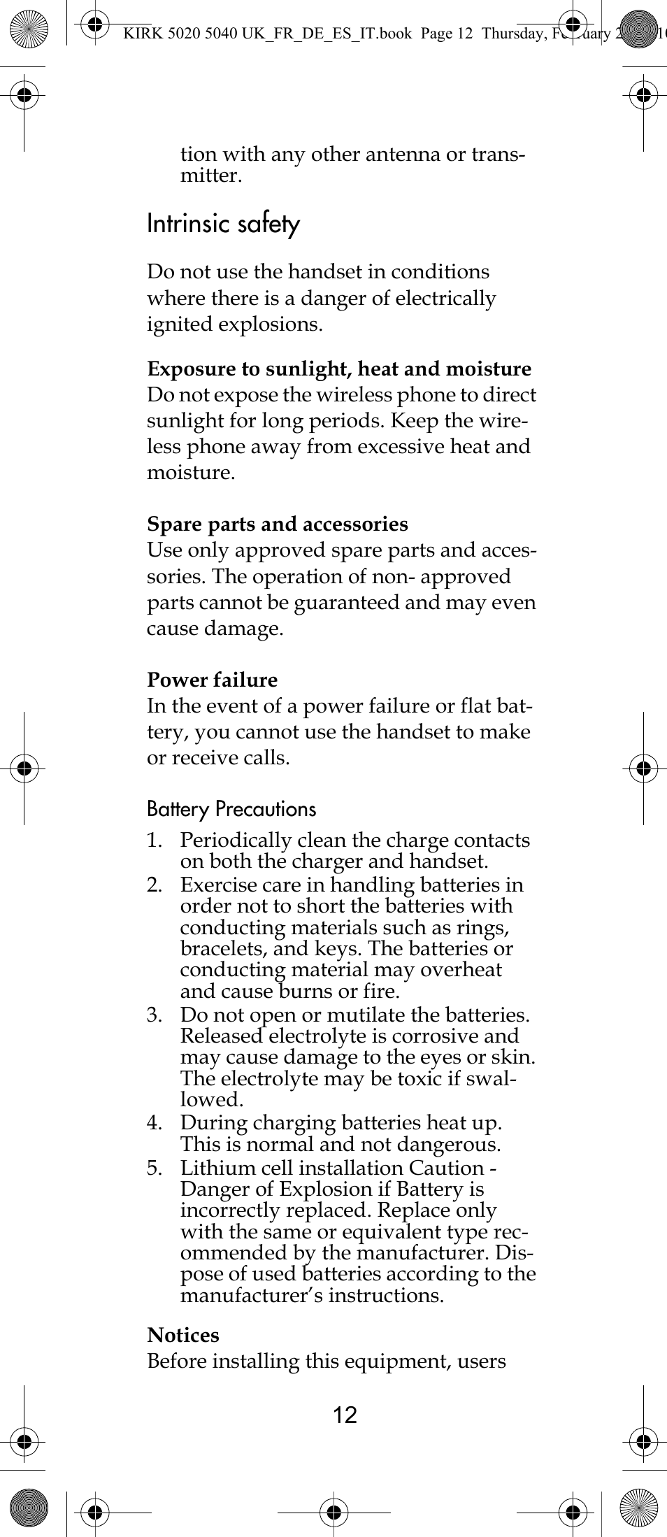 Intrinsic safety | Polycom KIRK 14171914-HD User Manual | Page 12 / 76