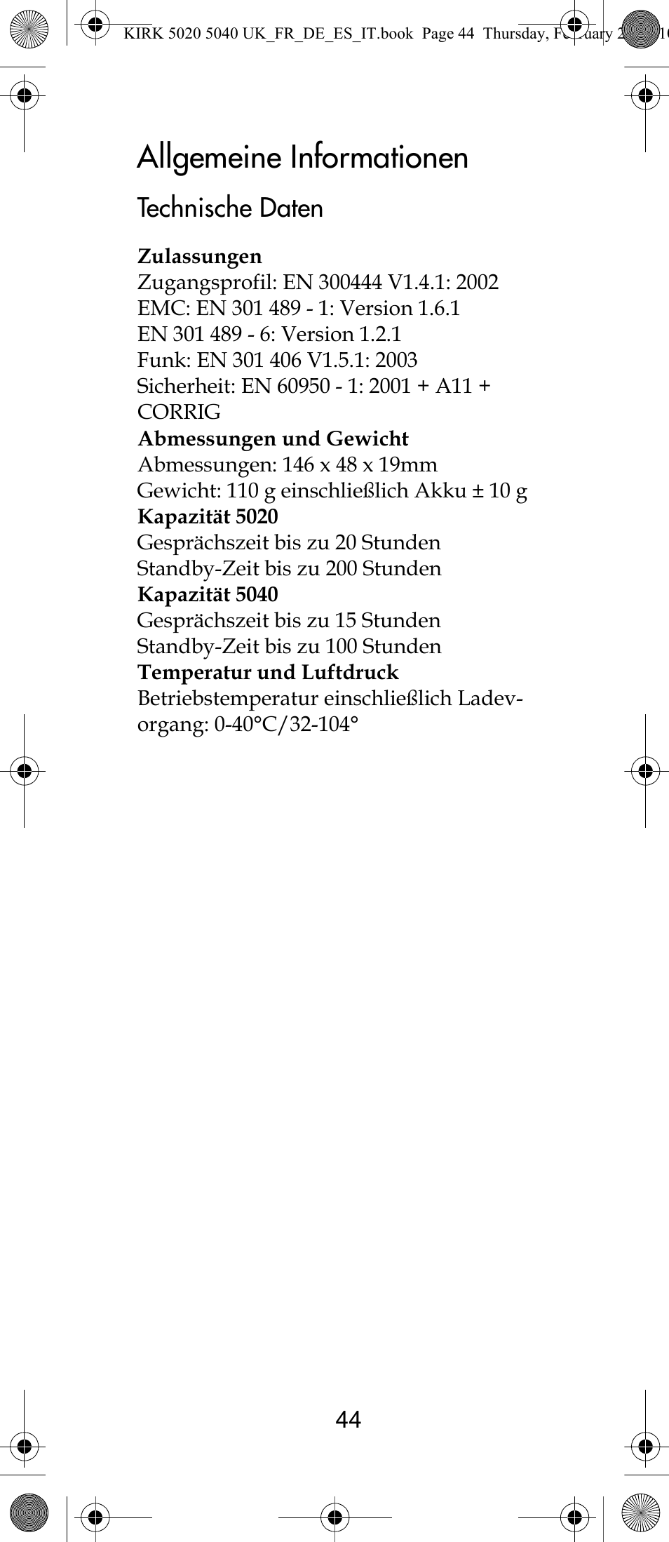 Allgemeine informationen | Polycom KIRK 14171914-HD User Manual | Page 44 / 76