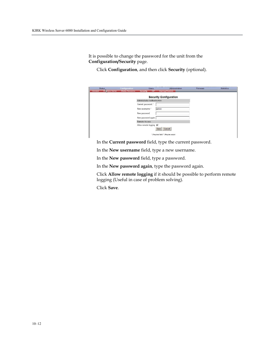 Security configuration, Security configuration –12 | Polycom KIRK KWS6000 User Manual | Page 100 / 202