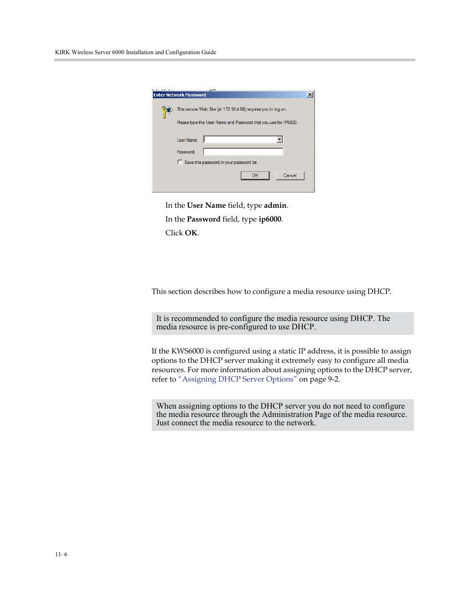 Configuring a kirk media resource using dhcp, Configuring a kirk media resource using dhcp –6 | Polycom KIRK KWS6000 User Manual | Page 110 / 202