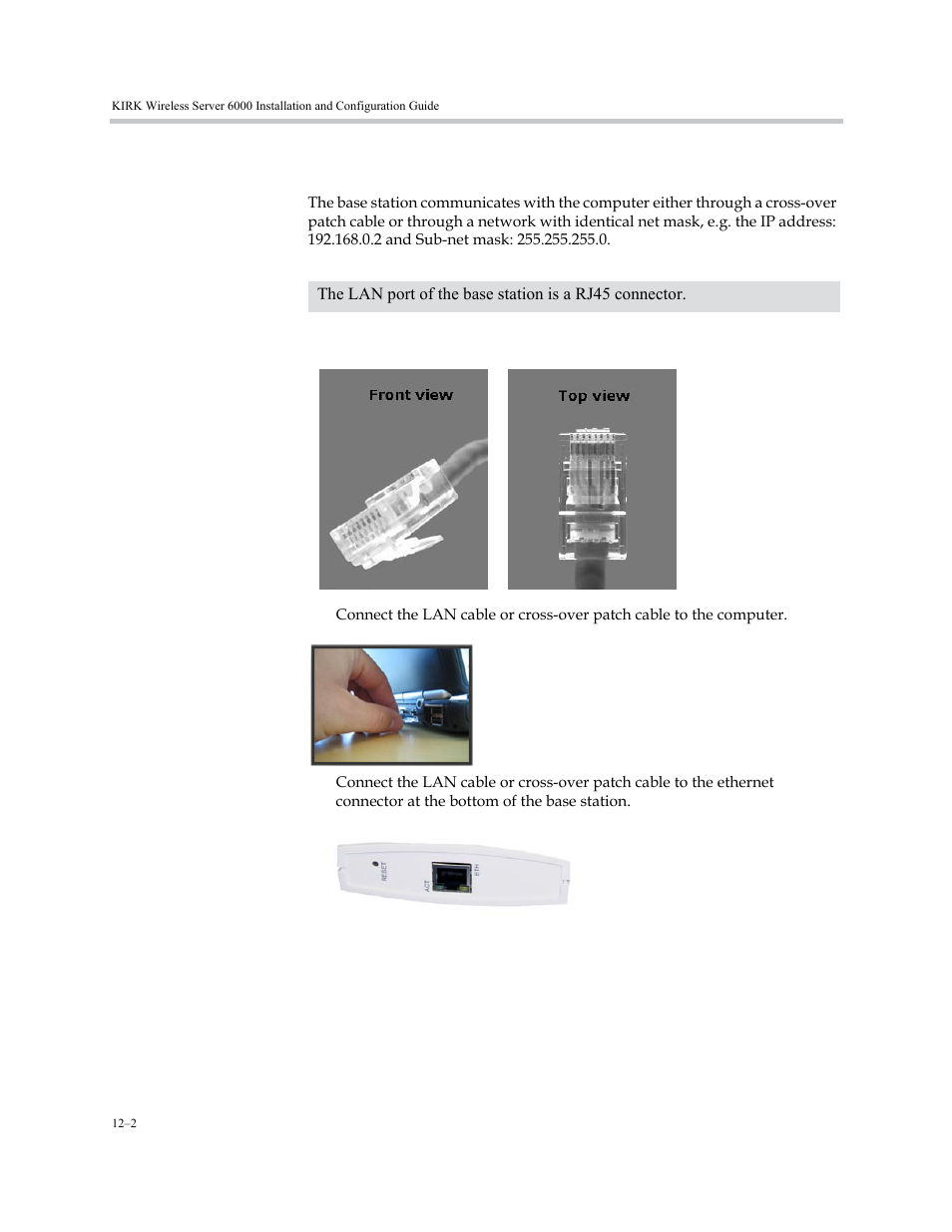 Connecting a computer to the kirk base station, Connecting a computer to the kirk base station –2 | Polycom KIRK KWS6000 User Manual | Page 114 / 202
