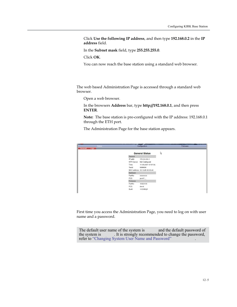 Entering a system user name and password, Entering a system user name and password –5, How to access the administration page | Polycom KIRK KWS6000 User Manual | Page 117 / 202