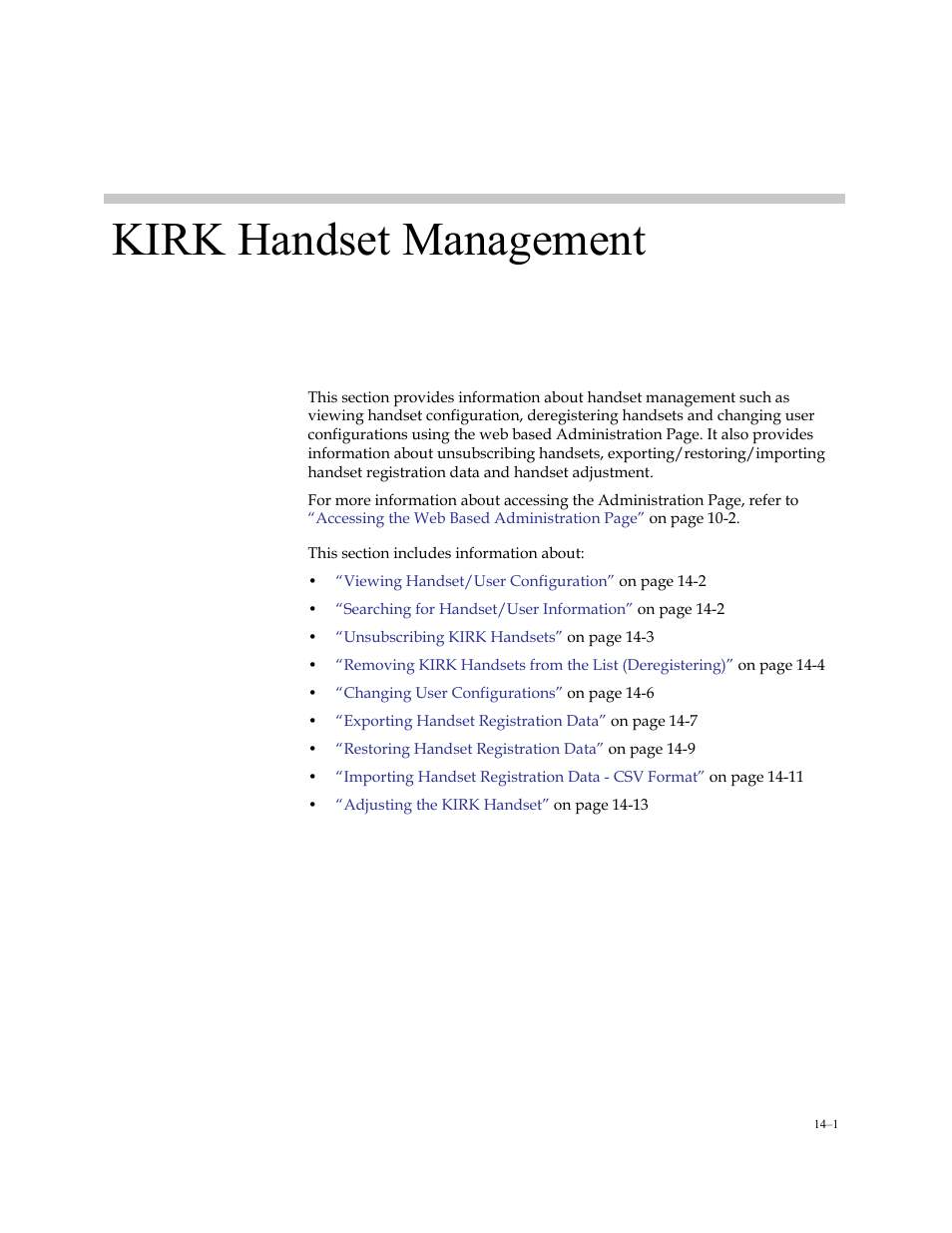 Kirk handset management | Polycom KIRK KWS6000 User Manual | Page 135 / 202