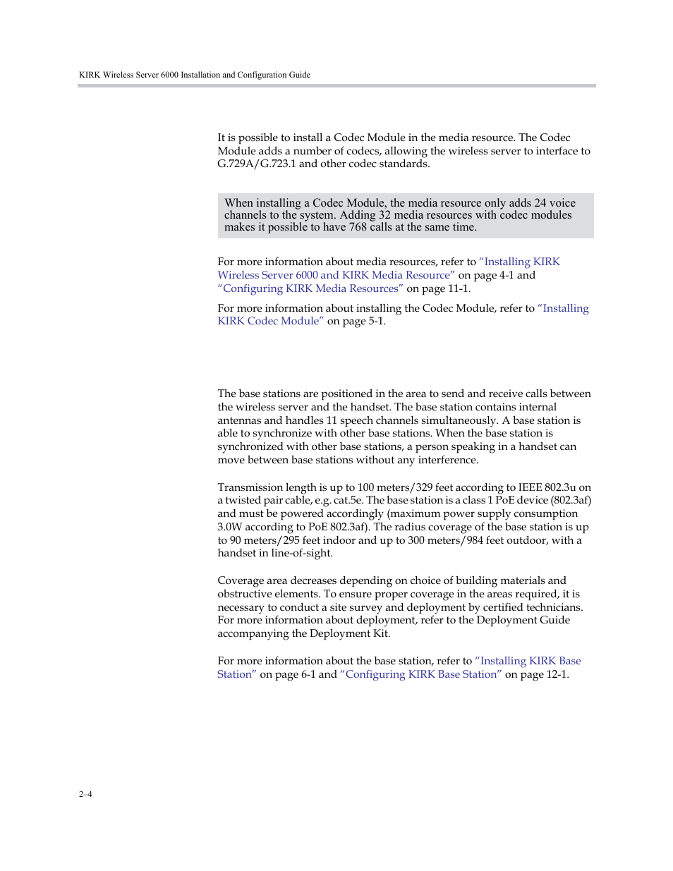 Codec module, Kirk base station, Codec module –4 kirk base station –4 | Polycom KIRK KWS6000 User Manual | Page 20 / 202