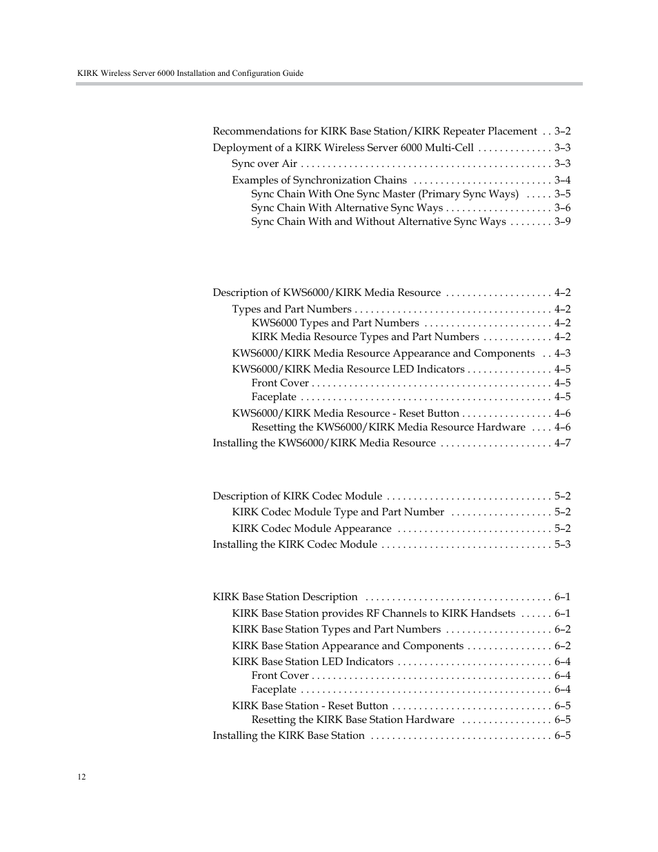 Deploying kirk wireless server 6000, Installing kirk codec module, Installing kirk base station | Polycom KIRK KWS6000 User Manual | Page 4 / 202