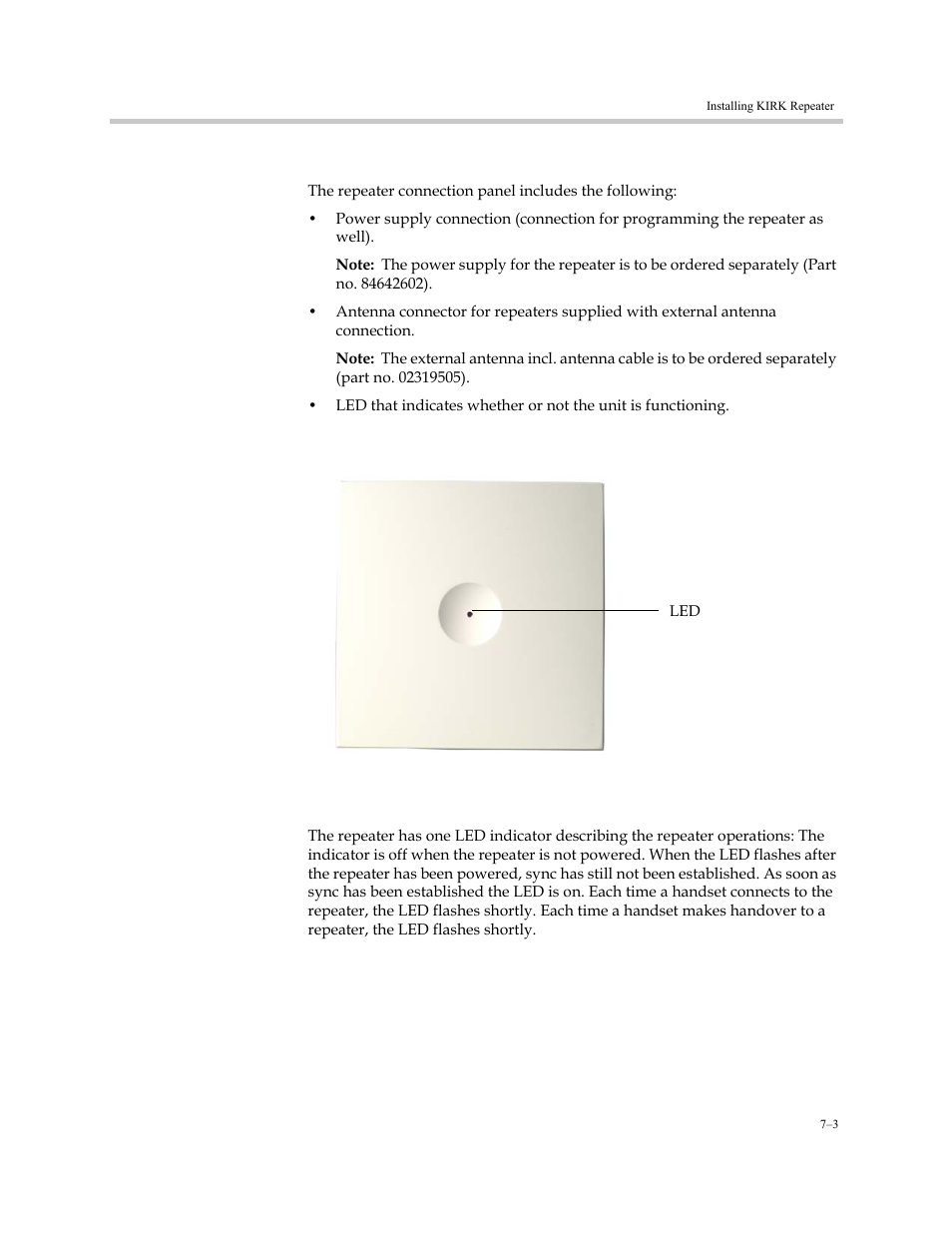 Kirk repeater - appearance and components, Kirk repeater led indicators | Polycom KIRK KWS6000 User Manual | Page 59 / 202