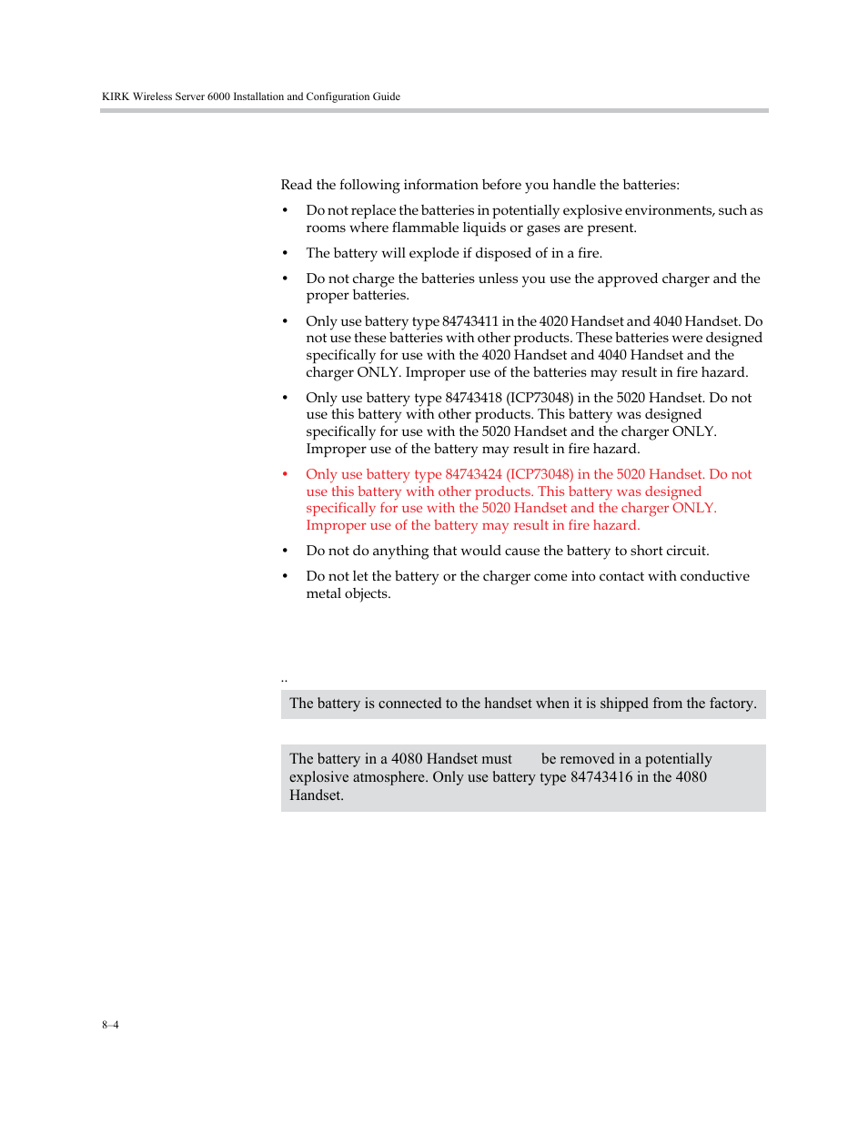 Installing battery, Installing battery –4 | Polycom KIRK KWS6000 User Manual | Page 78 / 202