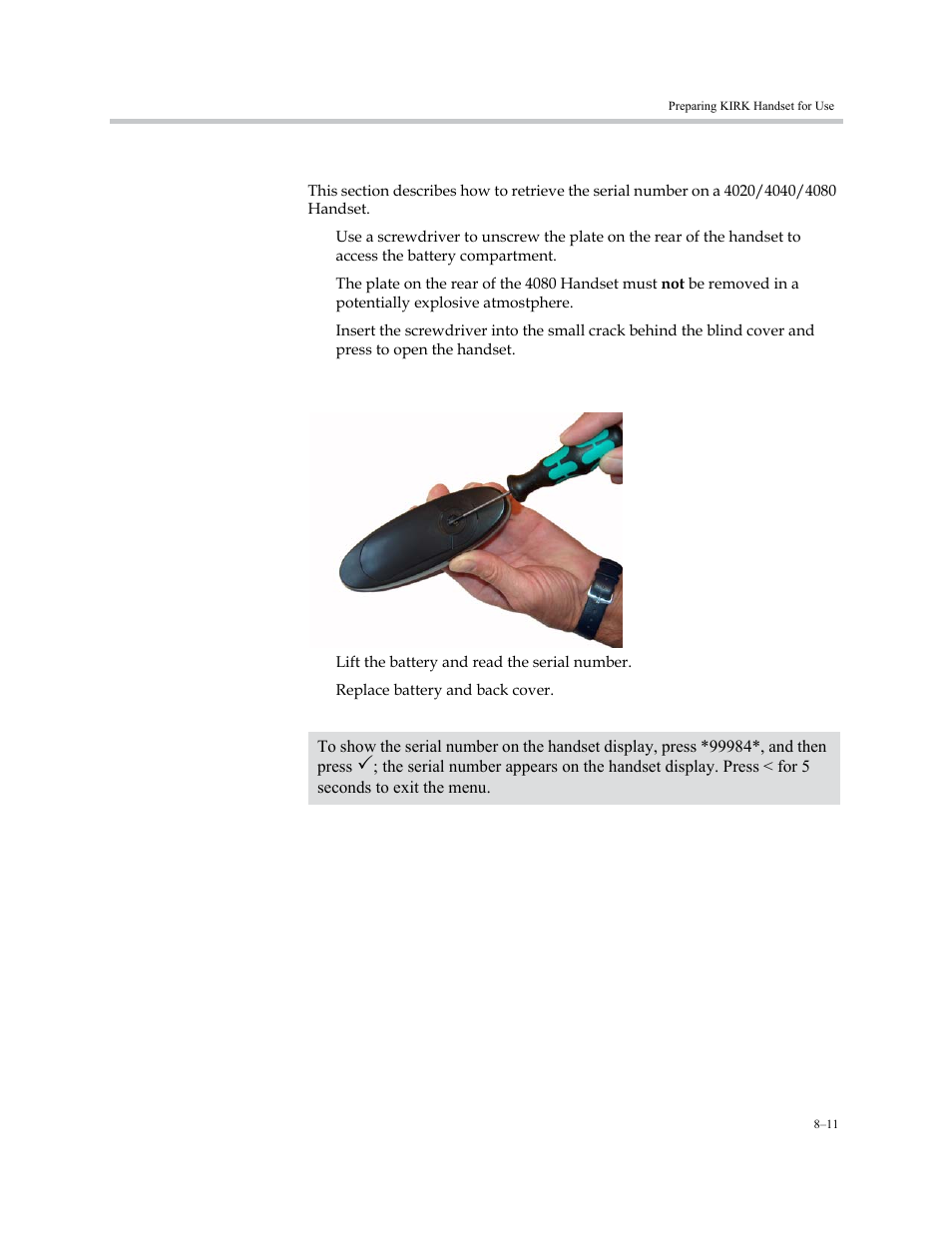 Handsets –11 | Polycom KIRK KWS6000 User Manual | Page 85 / 202