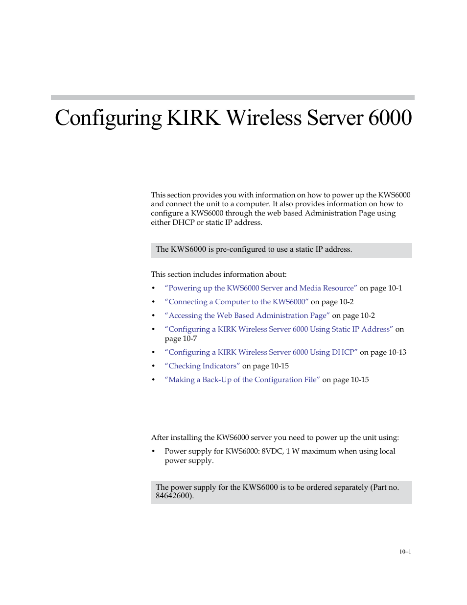 Configuring kirk wireless server 6000, Powering up the kws6000 server and media resource | Polycom KIRK KWS6000 User Manual | Page 89 / 202