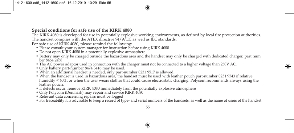 Polycom KIRK 4080 User Manual | Page 55 / 60