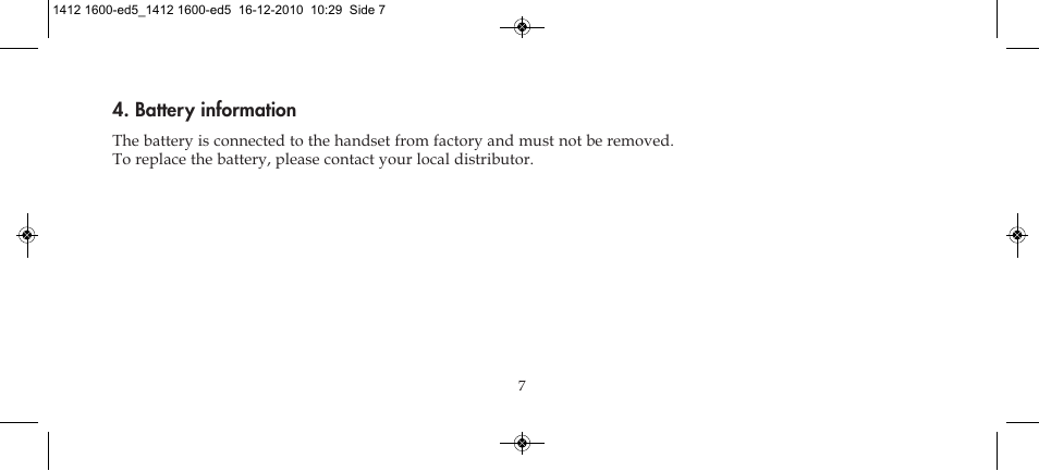 Battery information | Polycom KIRK 4080 User Manual | Page 7 / 60