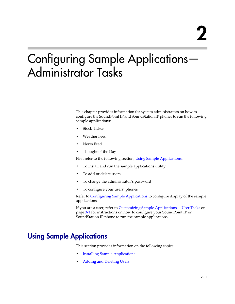 Using sample applications, Using sample applications –1 | Polycom SoundPoint IP 330 User Manual | Page 9 / 36