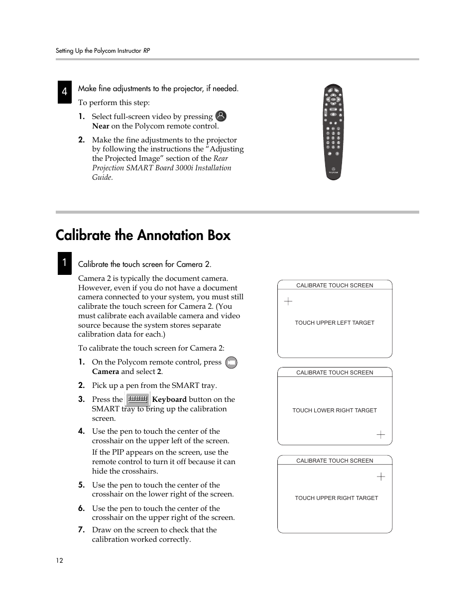 Calibrate the annotation box, Calibrate the annotation box –12 | Polycom Instructor RP Version 1.0 User Manual | Page 18 / 24