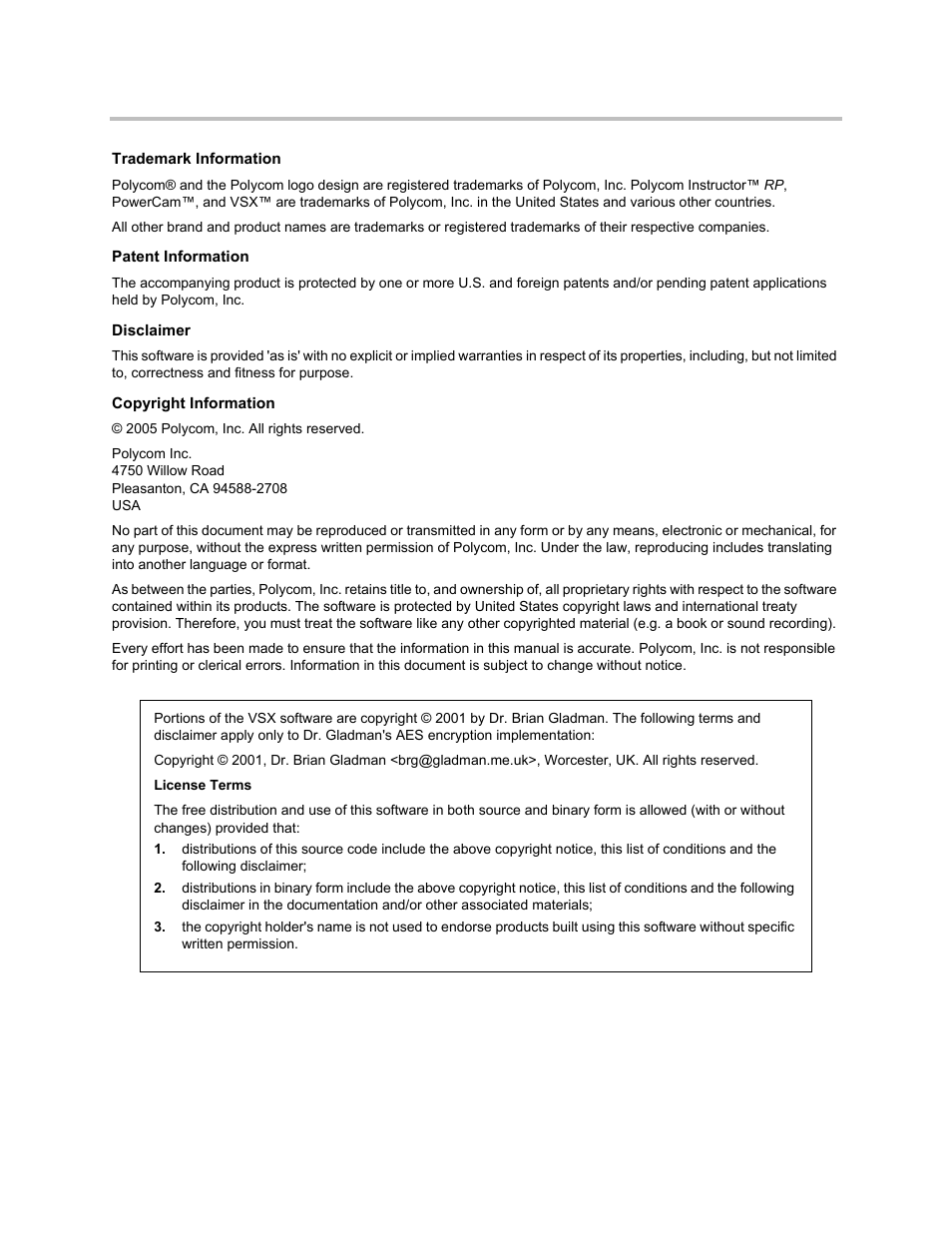 Polycom Instructor RP Version 1.0 User Manual | Page 2 / 24