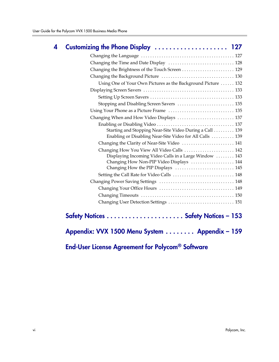 4customizing the phone display, Software | Polycom VVX 1500 Business Media Phone User Manual | Page 6 / 174