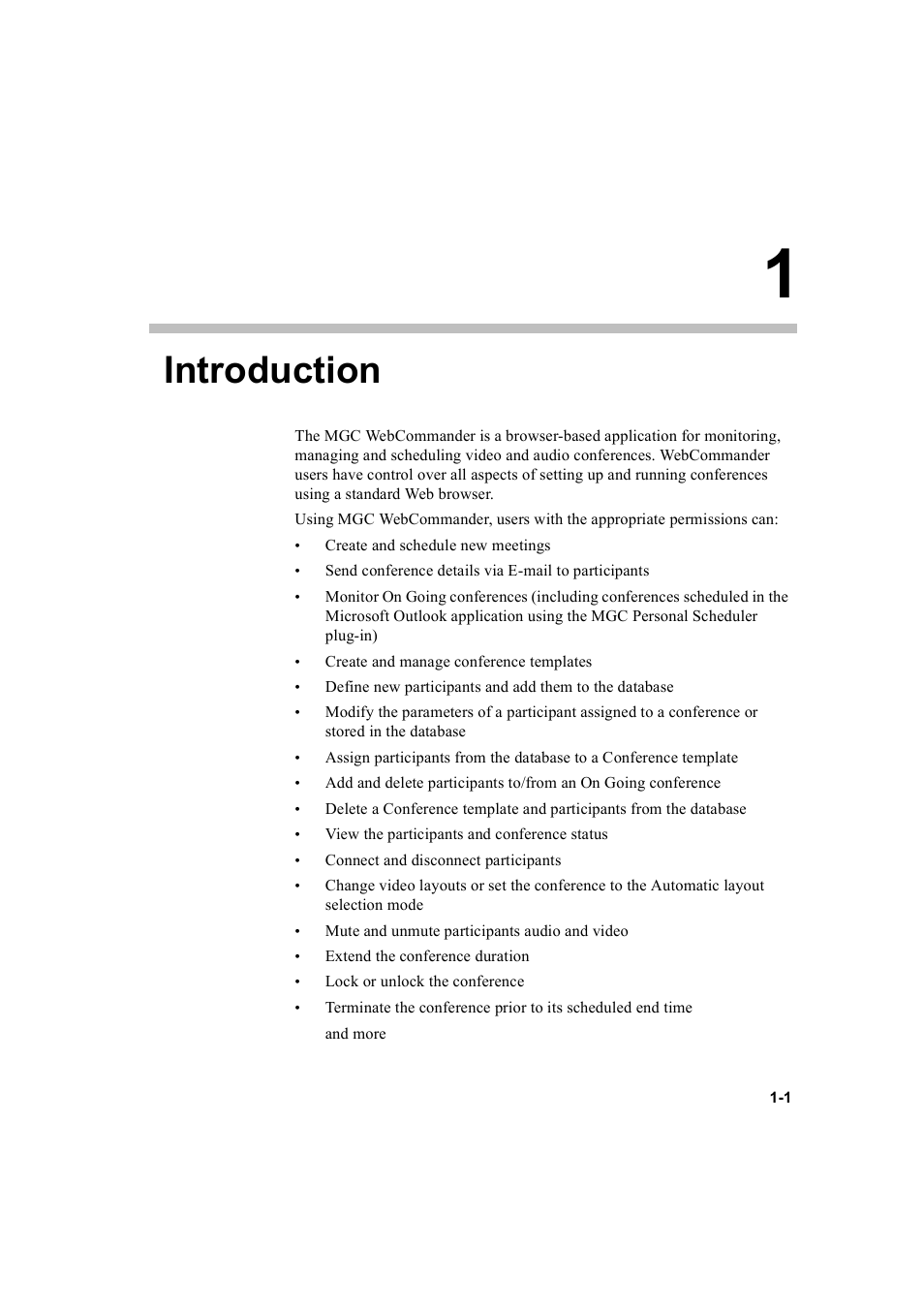 Introduction, Introduction -1 | Polycom WEBCOMMANDER 8 User Manual | Page 11 / 434