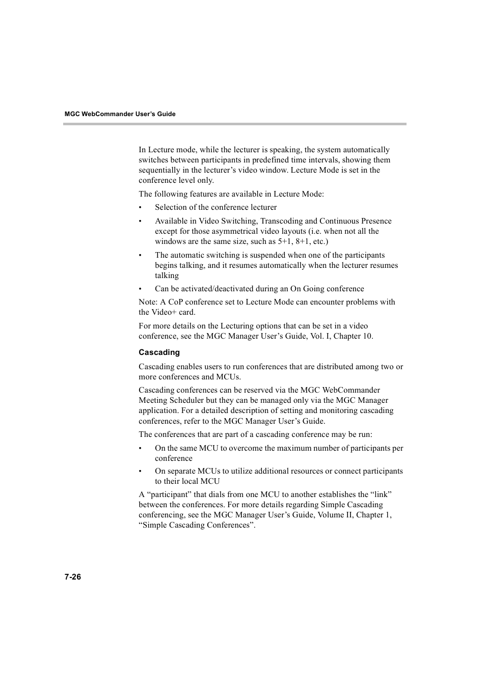 Cascading, Cascading -26 | Polycom WEBCOMMANDER 8 User Manual | Page 236 / 434