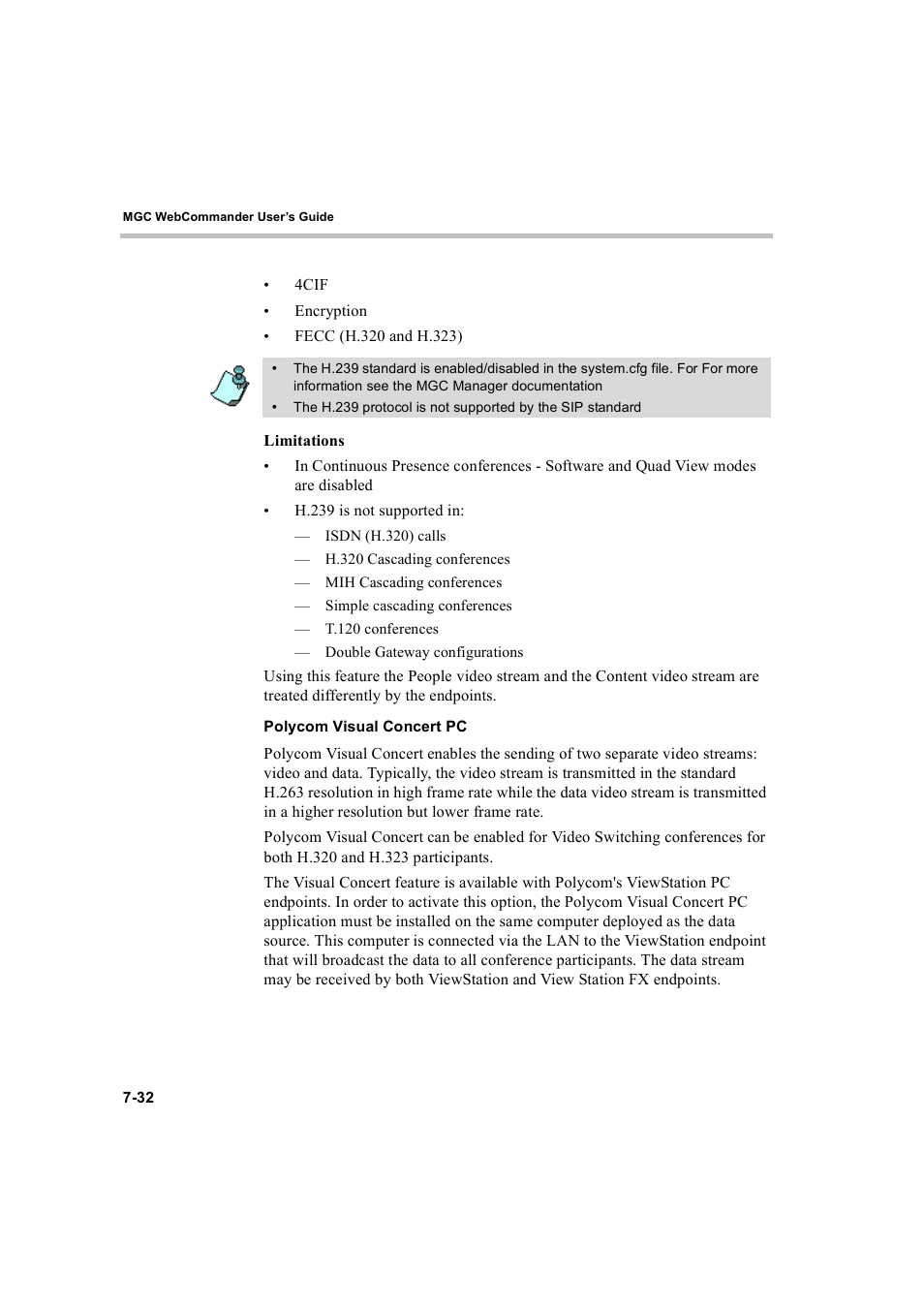 Polycom visual concert pc, Polycom visual concert pc -32 | Polycom WEBCOMMANDER 8 User Manual | Page 242 / 434