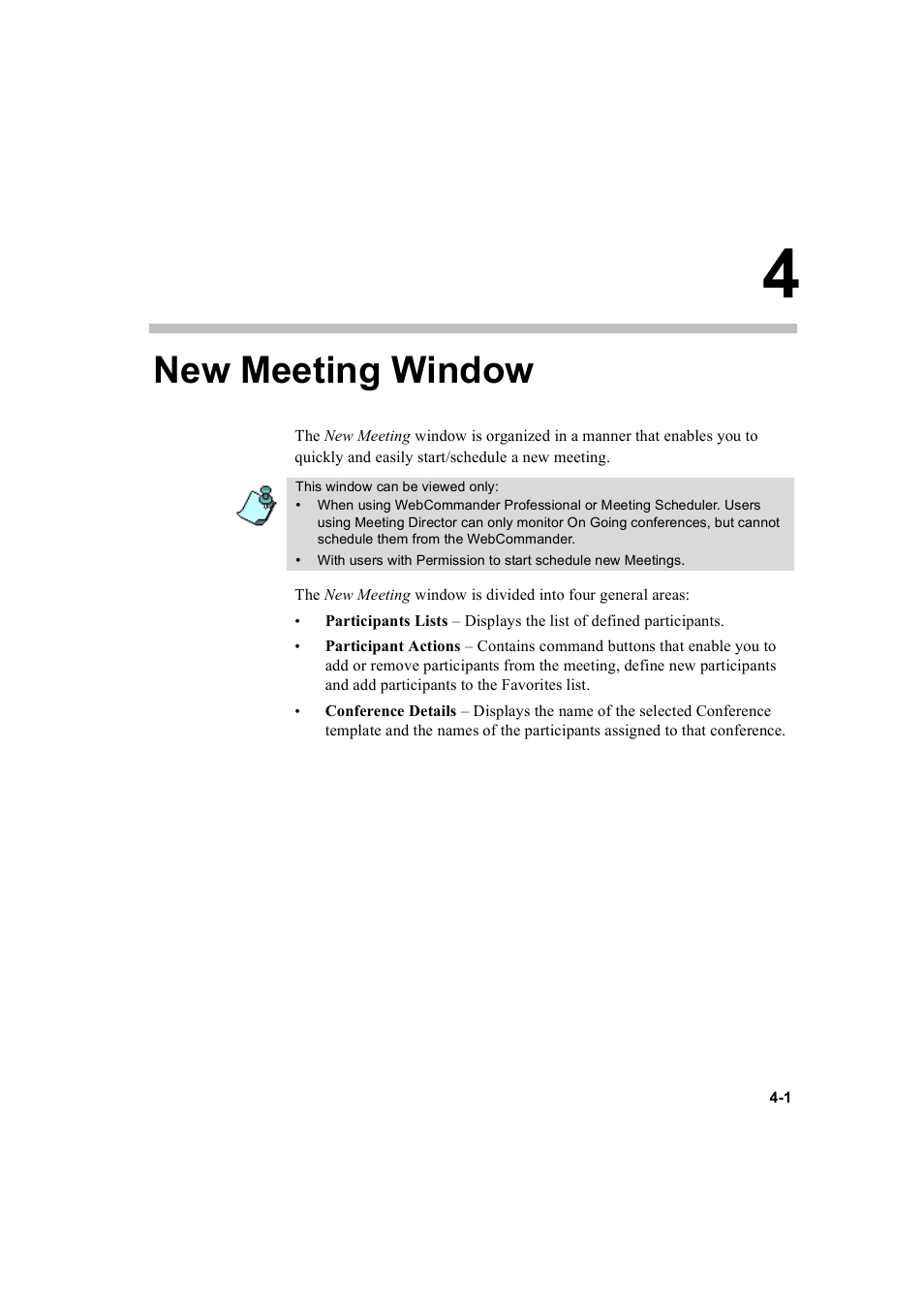 New meeting window, New meeting window -1 | Polycom WEBCOMMANDER 8 User Manual | Page 33 / 434