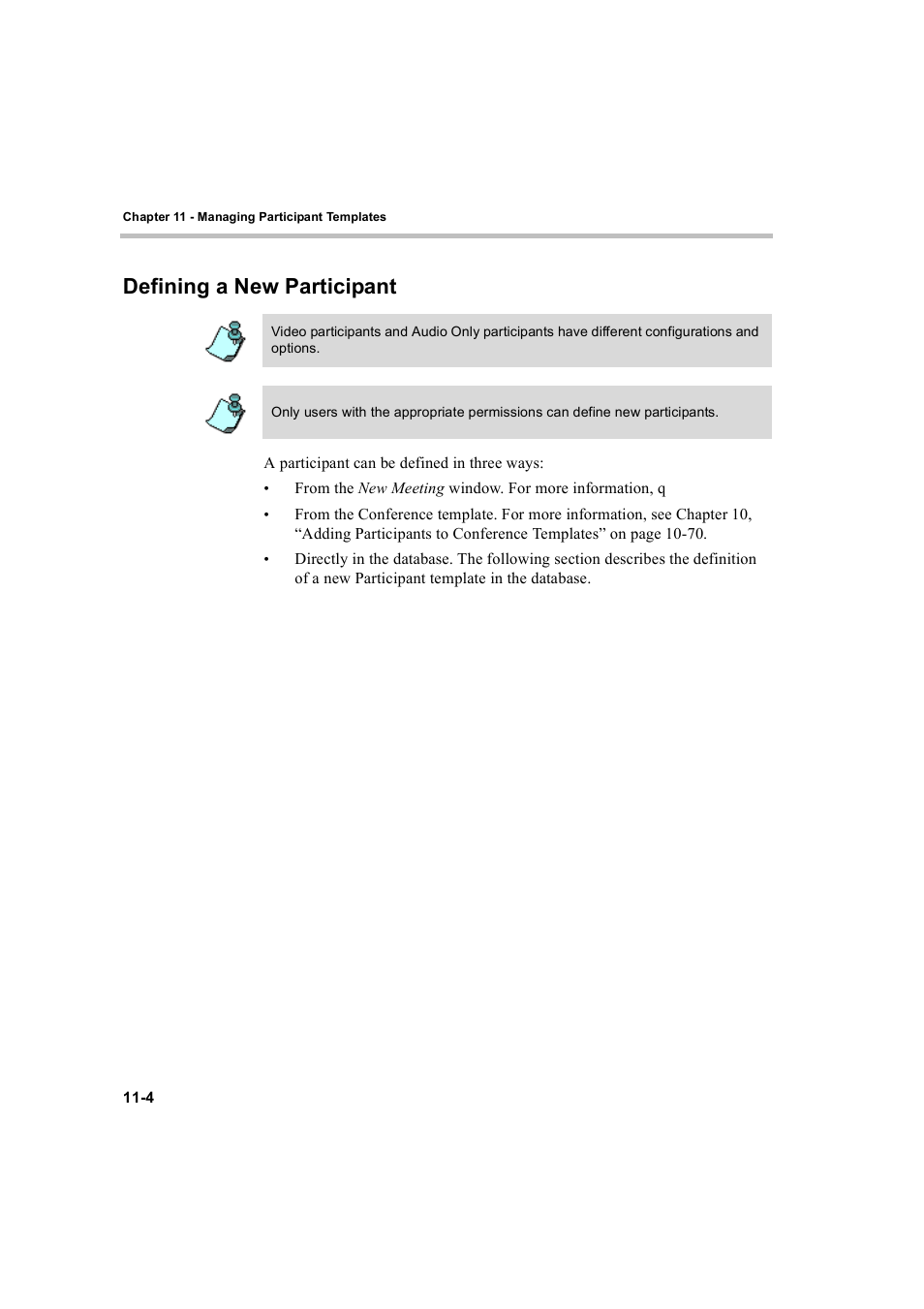 Defining a new participant, Defining a new participant -4 | Polycom WEBCOMMANDER 8 User Manual | Page 380 / 434