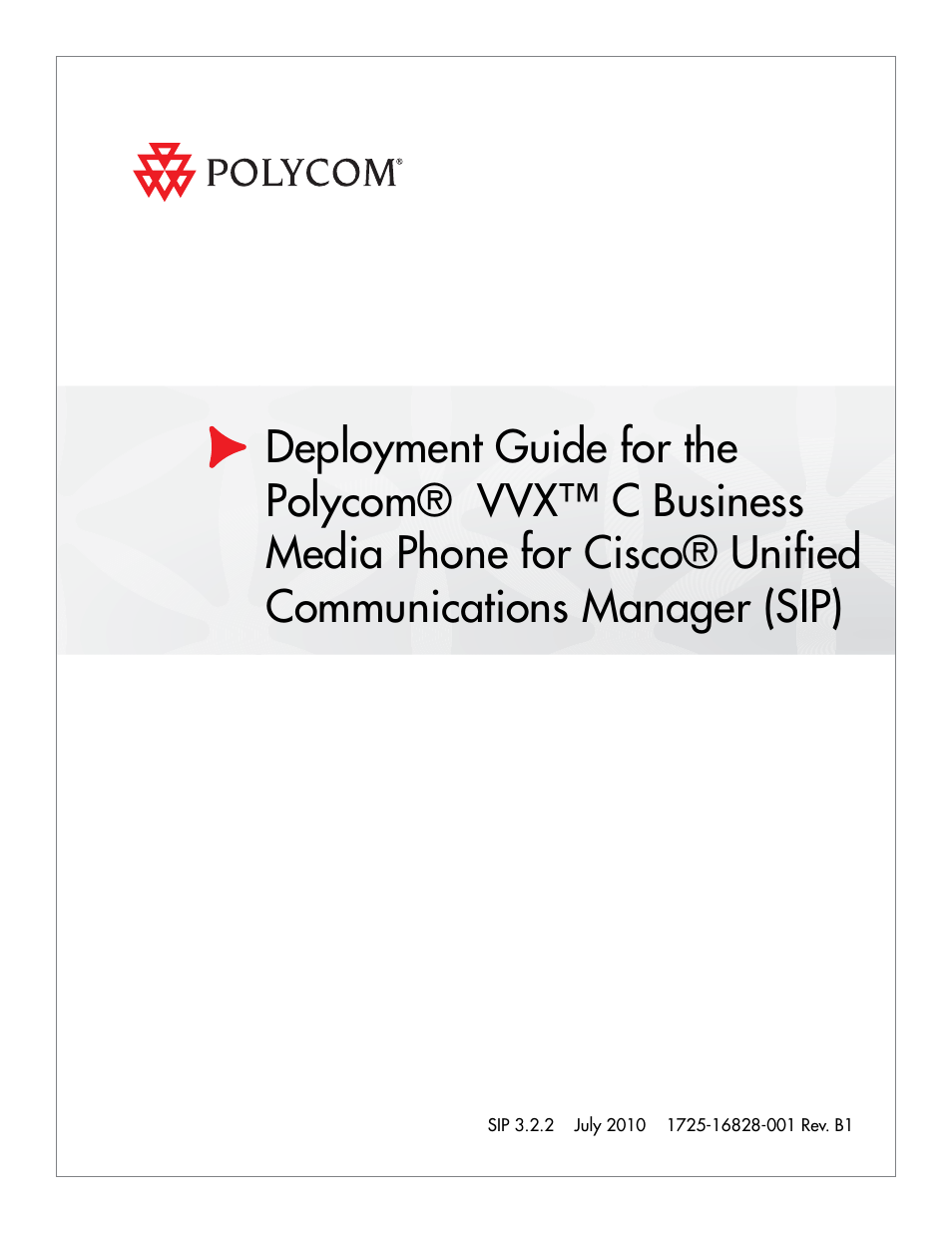 Polycom VVX C Business  Media Phone for Cisco Unified  Communications Manager (SIP) User Manual | 52 pages