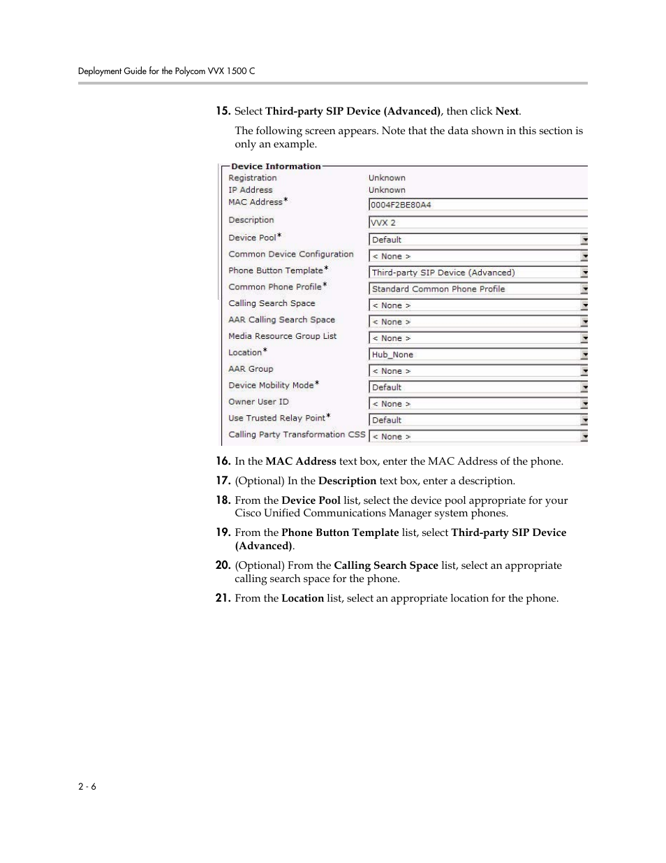 Polycom VVX C Business  Media Phone for Cisco Unified  Communications Manager (SIP) User Manual | Page 16 / 52