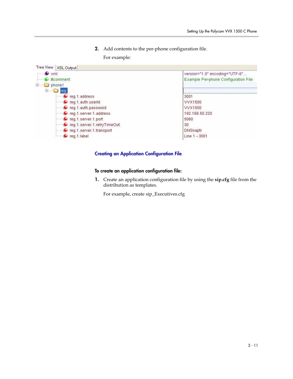Creating an application configuration file | Polycom VVX C Business  Media Phone for Cisco Unified  Communications Manager (SIP) User Manual | Page 31 / 52