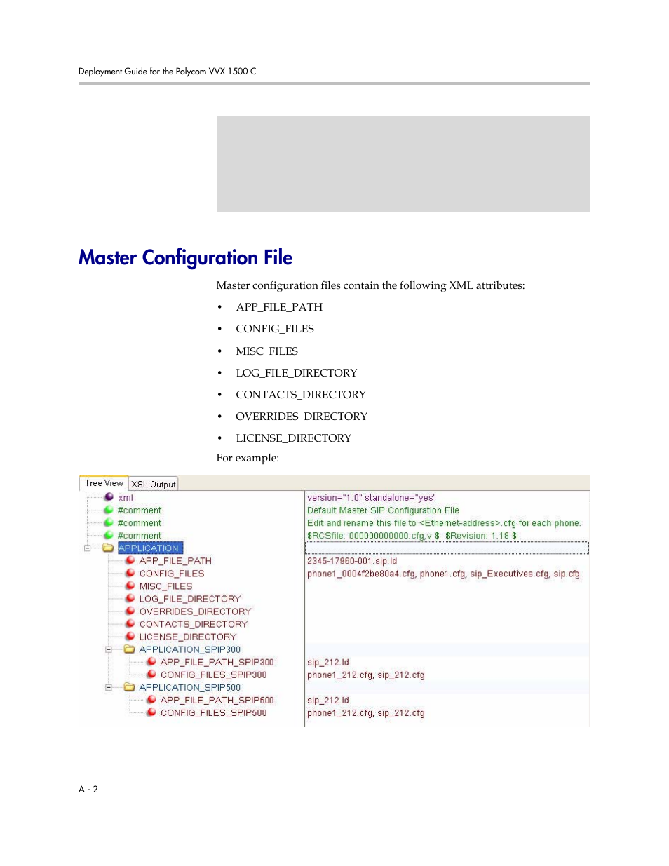 Master configuration file | Polycom VVX C Business  Media Phone for Cisco Unified  Communications Manager (SIP) User Manual | Page 40 / 52