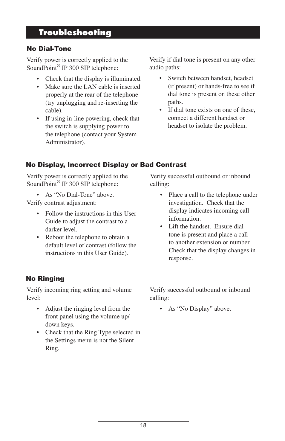 Troubleshooting | Polycom IP 300 User Manual | Page 21 / 28