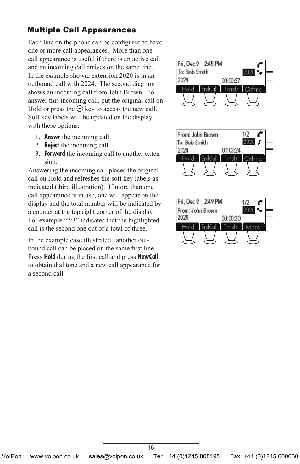 Multiple call appearances | Polycom SoundPoint IP 430 SIP User Manual | Page 19 / 31