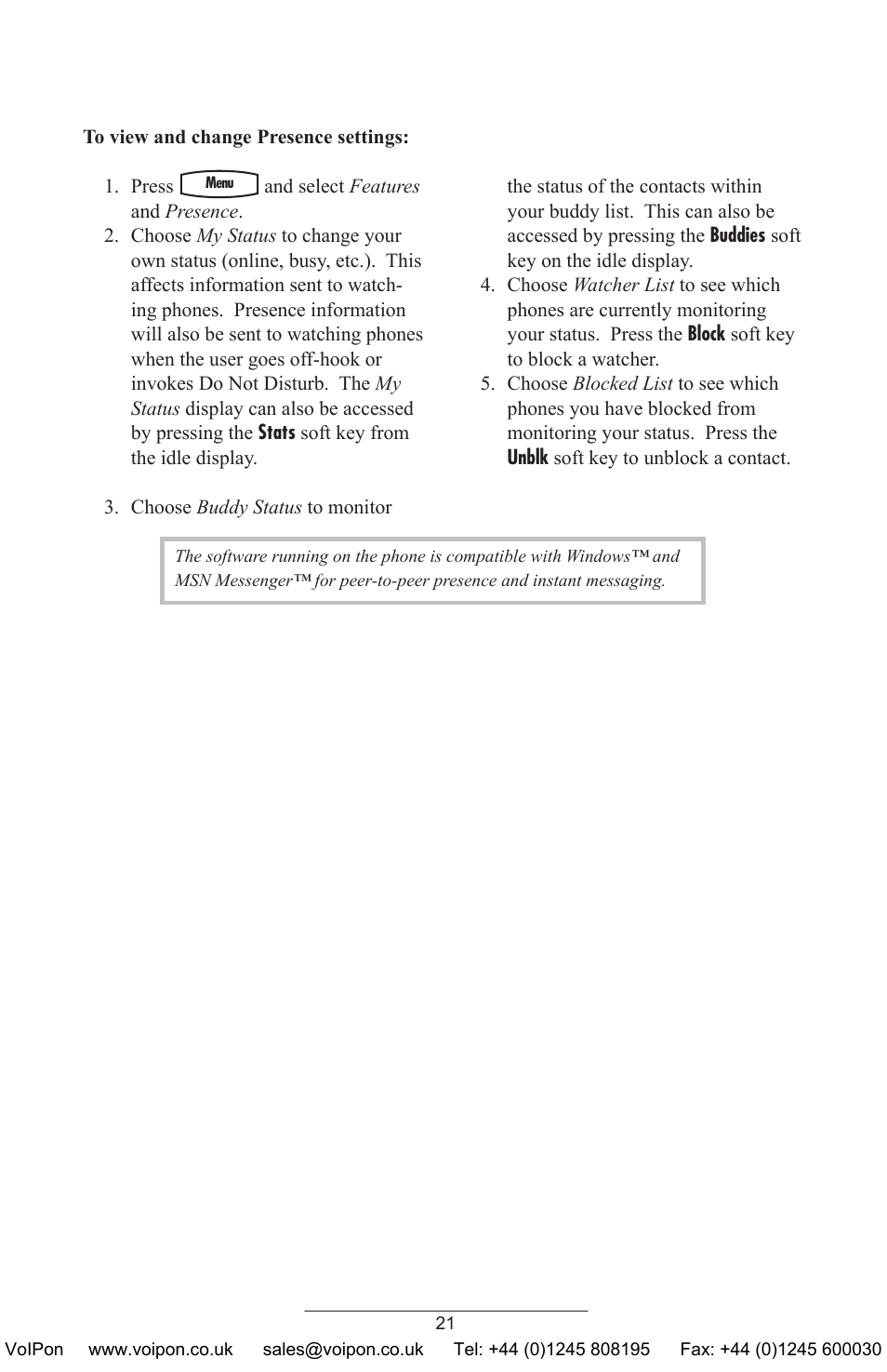 Polycom SoundPoint IP 430 SIP User Manual | Page 24 / 31