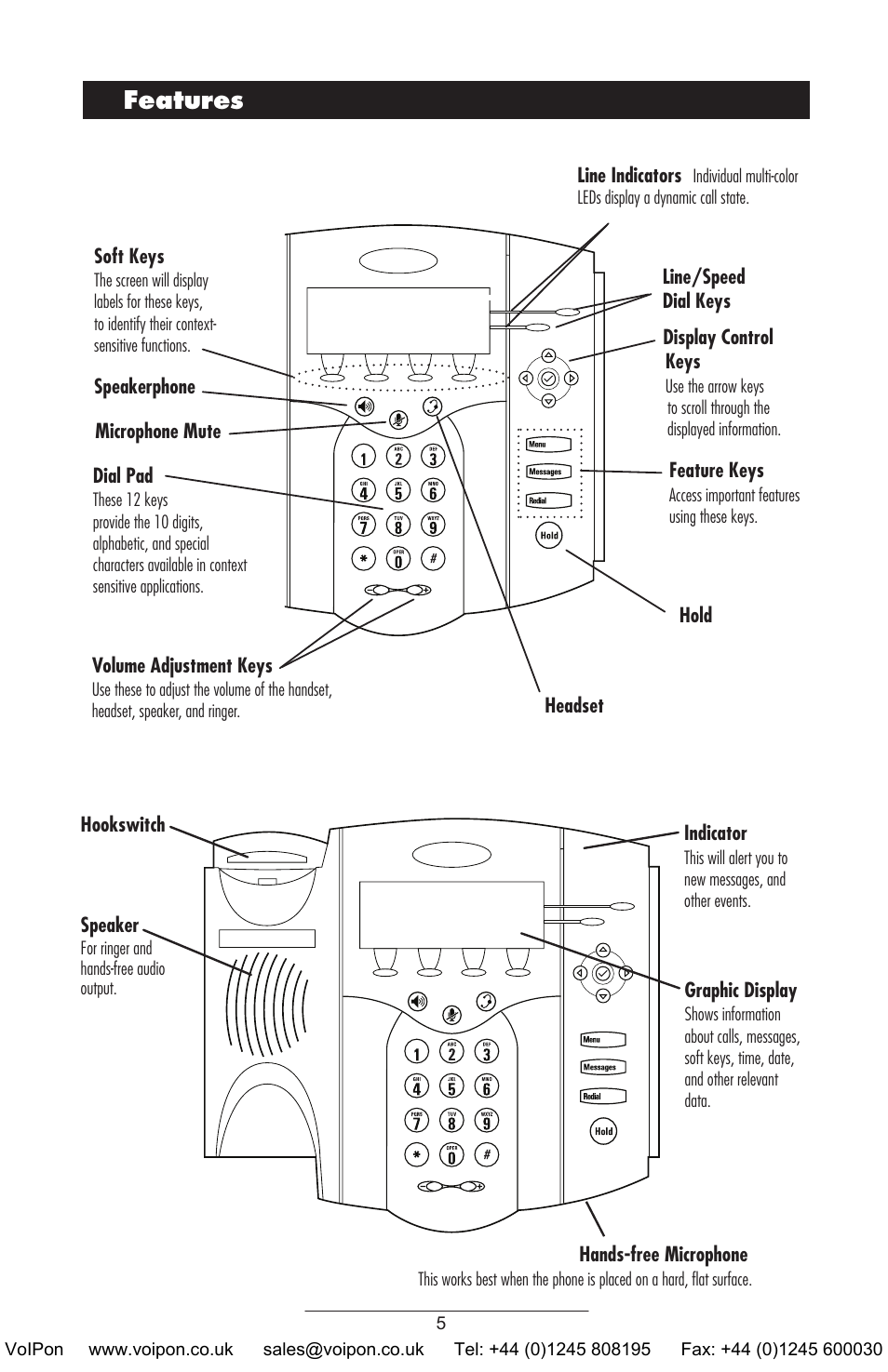 Features | Polycom SoundPoint IP 430 SIP User Manual | Page 8 / 31