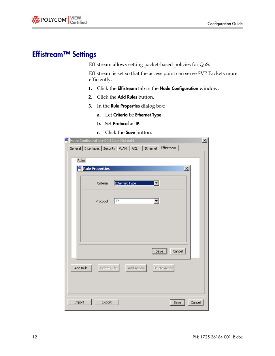 Effistream™ settings | Polycom MD4000 User Manual | Page 12 / 15