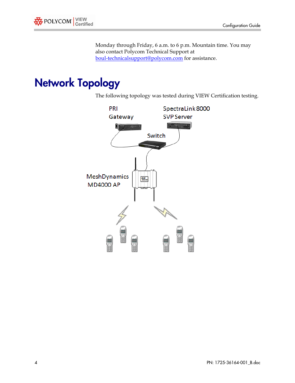 Network topology | Polycom MD4000 User Manual | Page 4 / 15