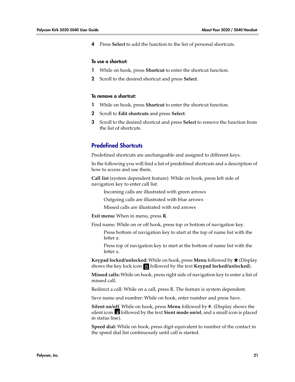 Polycom KIRK 14158600-HD User Manual | Page 21 / 88